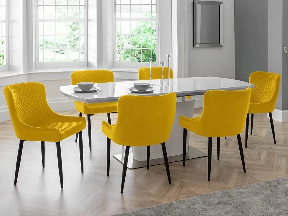 Julian Bowen Julian Bowen Luxe Mustard Velvet Dining Chair