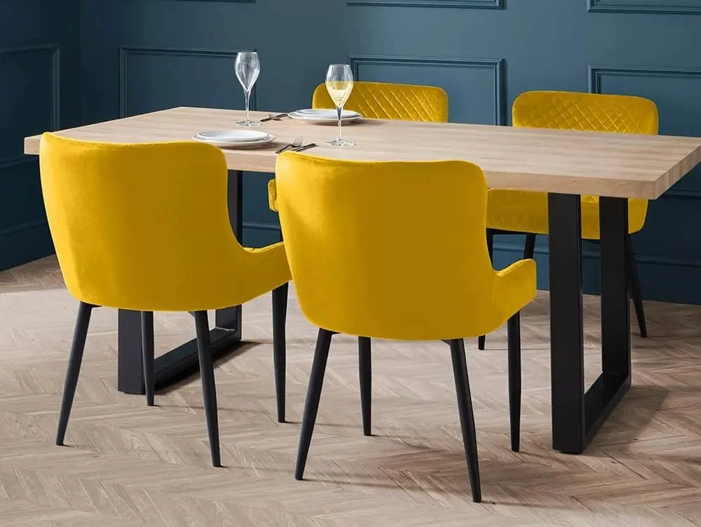 Julian Bowen Julian Bowen Luxe Mustard Velvet Dining Chair