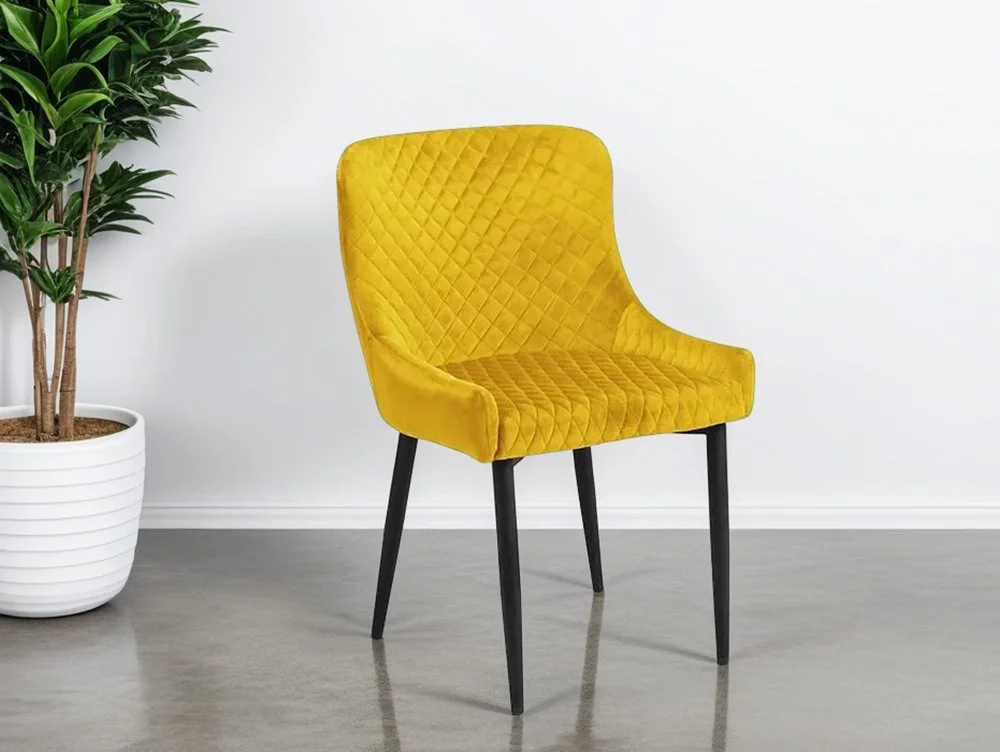 Julian Bowen Julian Bowen Luxe Mustard Velvet Dining Chair