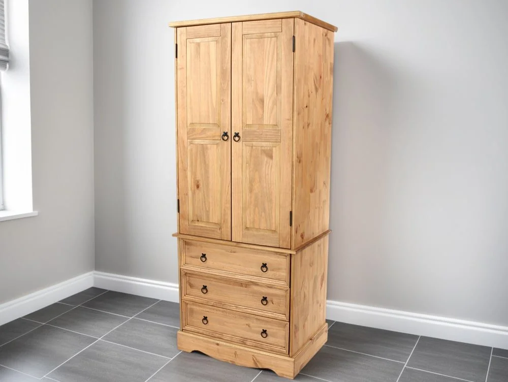 Core Products Core Corona 2 Door 3 Drawer Pine Wooden Wardrobe