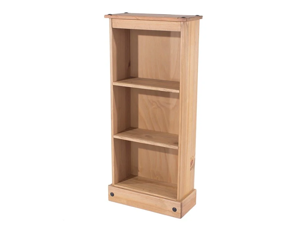 Core Products Core Corona Waxed Pine Low Narrow Wooden Bookcase