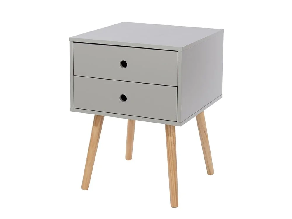 Core Products Core Options Scandia Grey 2 Drawer Bedside Table