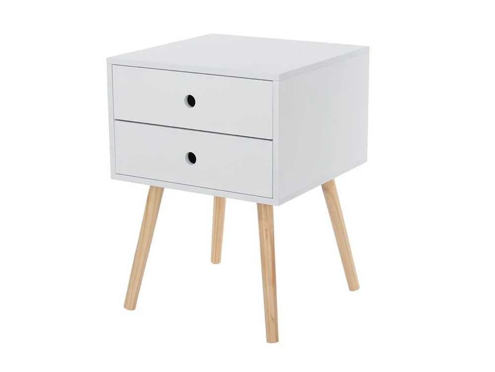 Core Products Core Options Scandia White 2 Drawer Bedside Table