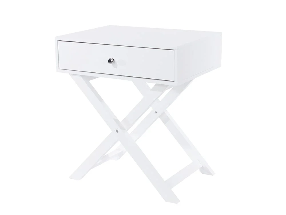 Core Products Core Options White X Leg 1 Drawer Petite Bedside Table