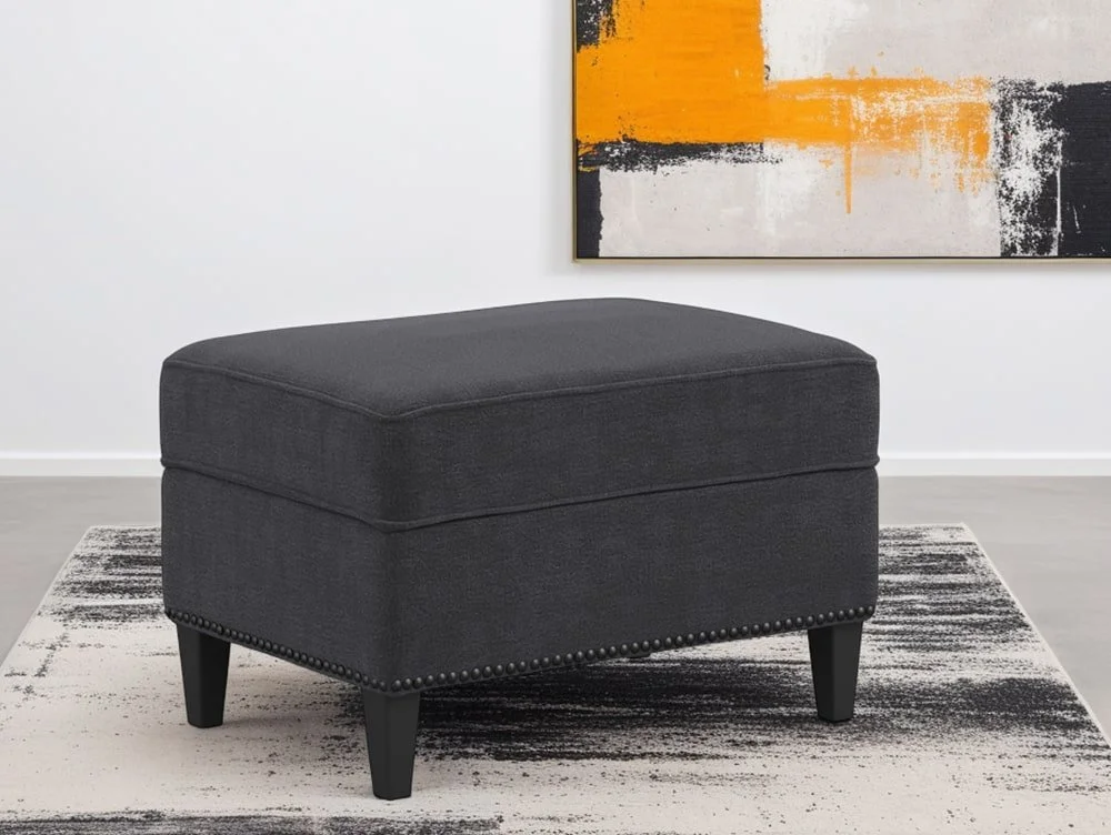 LPD LPD Atticus Grey Linen Footstool