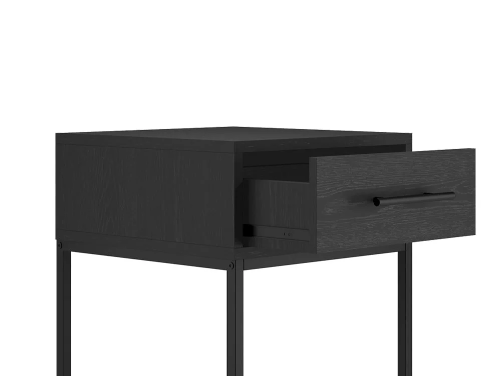 LPD LPD Bray Black 1 Drawer Bedside Table