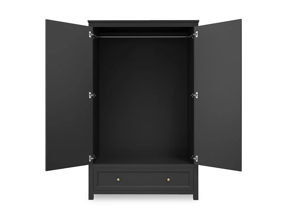 LPD LPD Ives Black 2 Door 1 Drawer Wardrobe