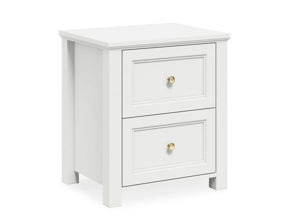 LPD LPD Ives White 2 Drawer Bedside Table