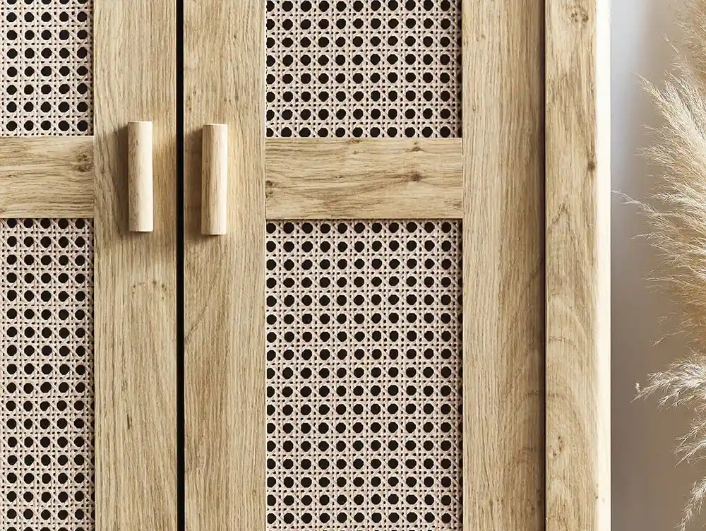 Julian Bowen Julian Bowen Sydney Oak and Rattan Effect 2 Door Wardrobe