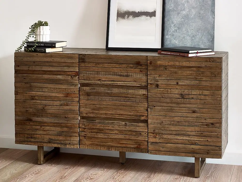 Julian Bowen Julian Bowen Woburn Reclaimed Pine 2 Door 3 Drawer Sideboard