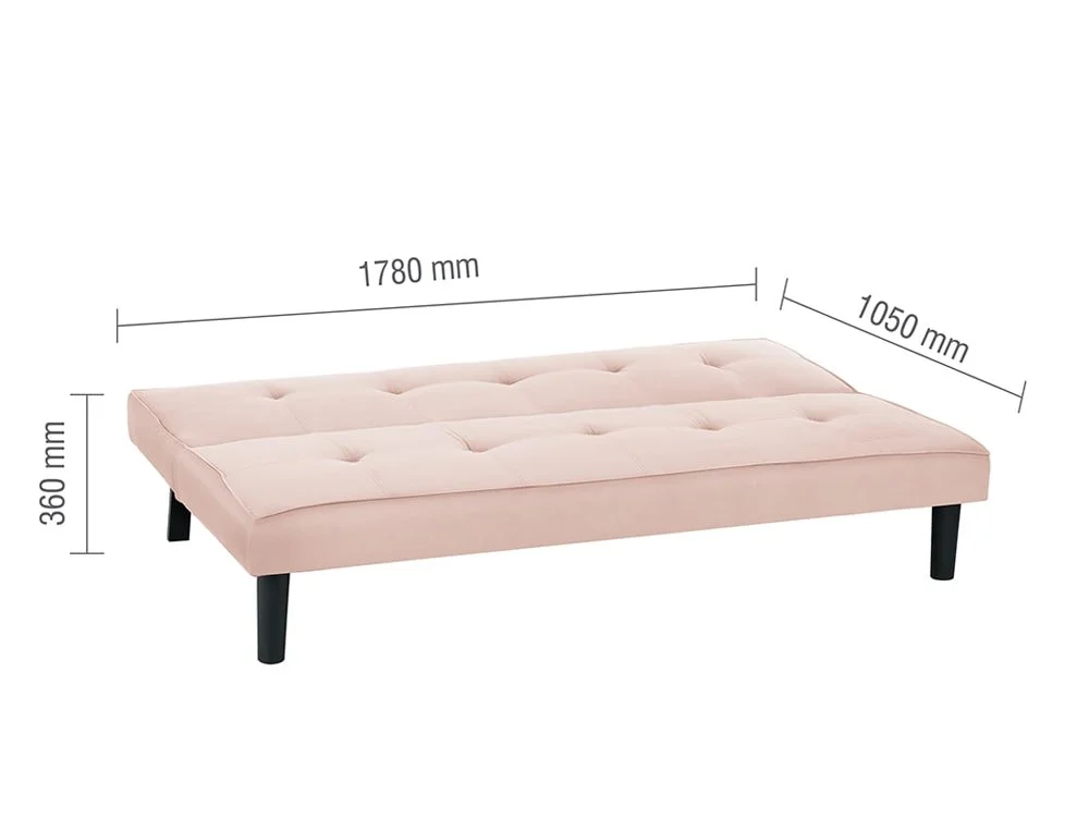 Birlea Furniture & Beds Birlea Aurora Pink Velvet Sofa Bed