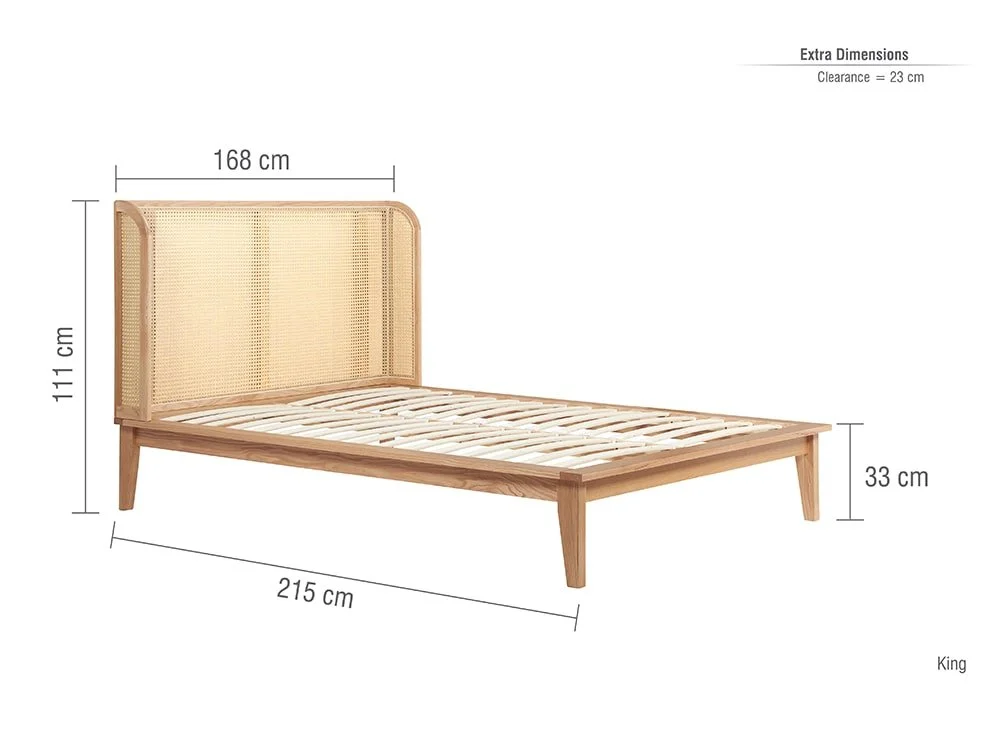 Birlea Furniture & Beds Birlea Astrid 5ft King Size Rattan and Oak Wooden Bed Frame