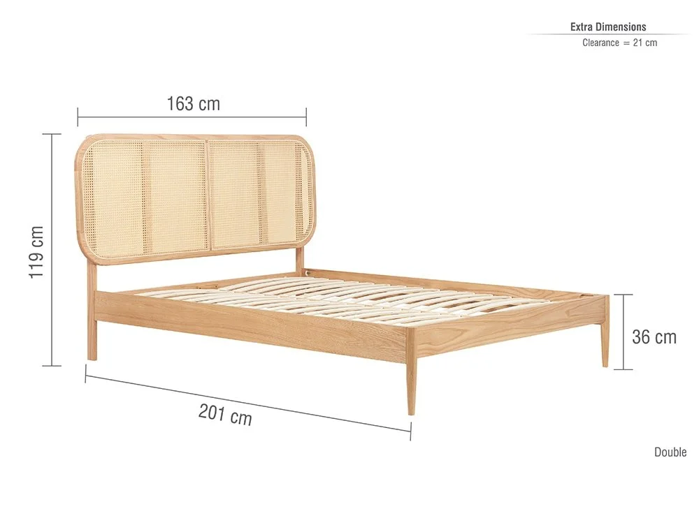 Birlea Furniture & Beds Birlea Elina 4ft6 Double Rattan and Oak Wooden Bed Frame