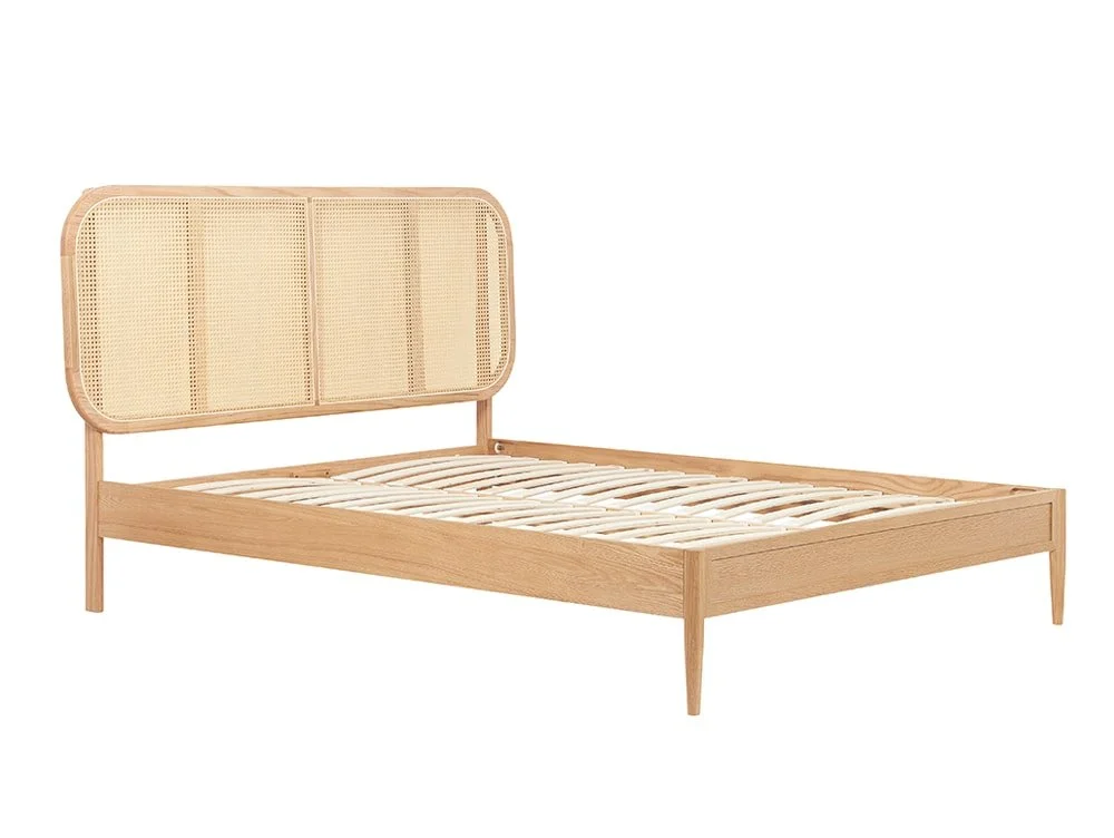 Birlea Furniture & Beds Birlea Elina 4ft6 Double Rattan and Oak Wooden Bed Frame