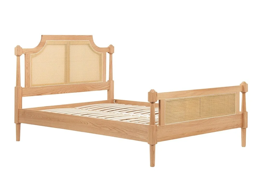 Birlea Furniture & Beds Birlea Geneva 4ft6 Double Rattan and Oak Wooden Bed Frame