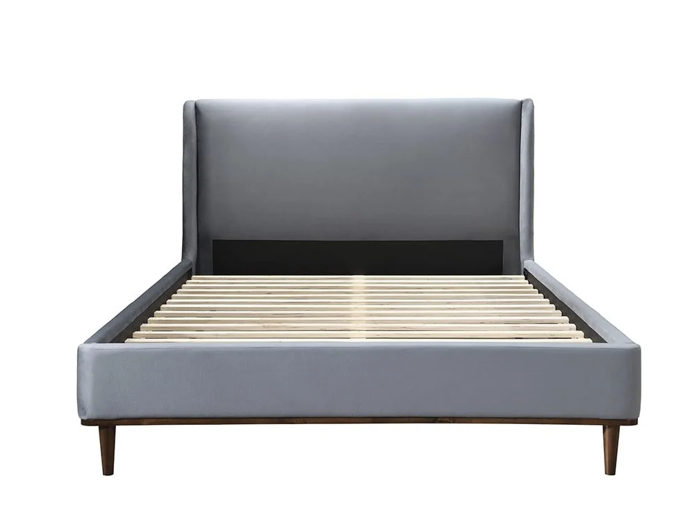 Birlea Furniture & Beds Birlea Lincoln 4ft6 Double Grey Velvet Fabric Bed Frame