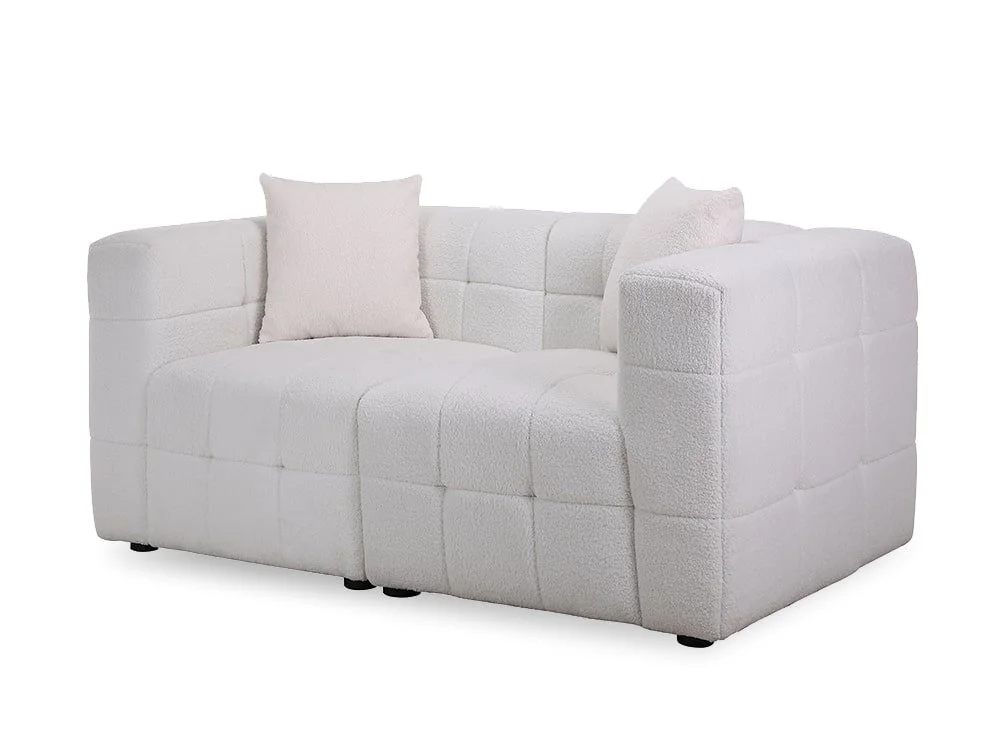 Birlea Furniture & Beds Birlea Milo White Boucle Fabric 2 Seater Sofa