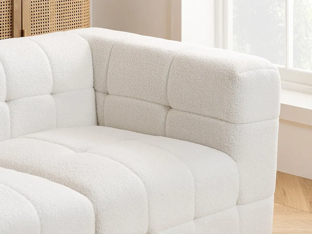 Birlea Furniture & Beds Birlea Milo White Boucle Fabric 2 Seater Sofa