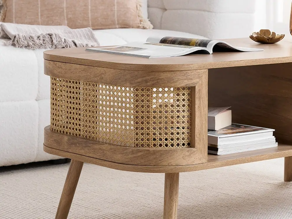 Birlea Furniture & Beds Birlea Noah Rattan and Oak Coffee Table