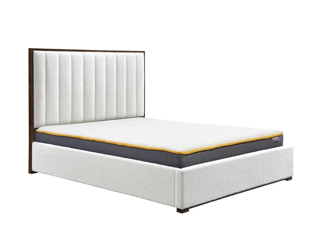 Birlea Furniture & Beds Birlea Fortrose 4ft6 Double White Boucle Fabric Bed Frame