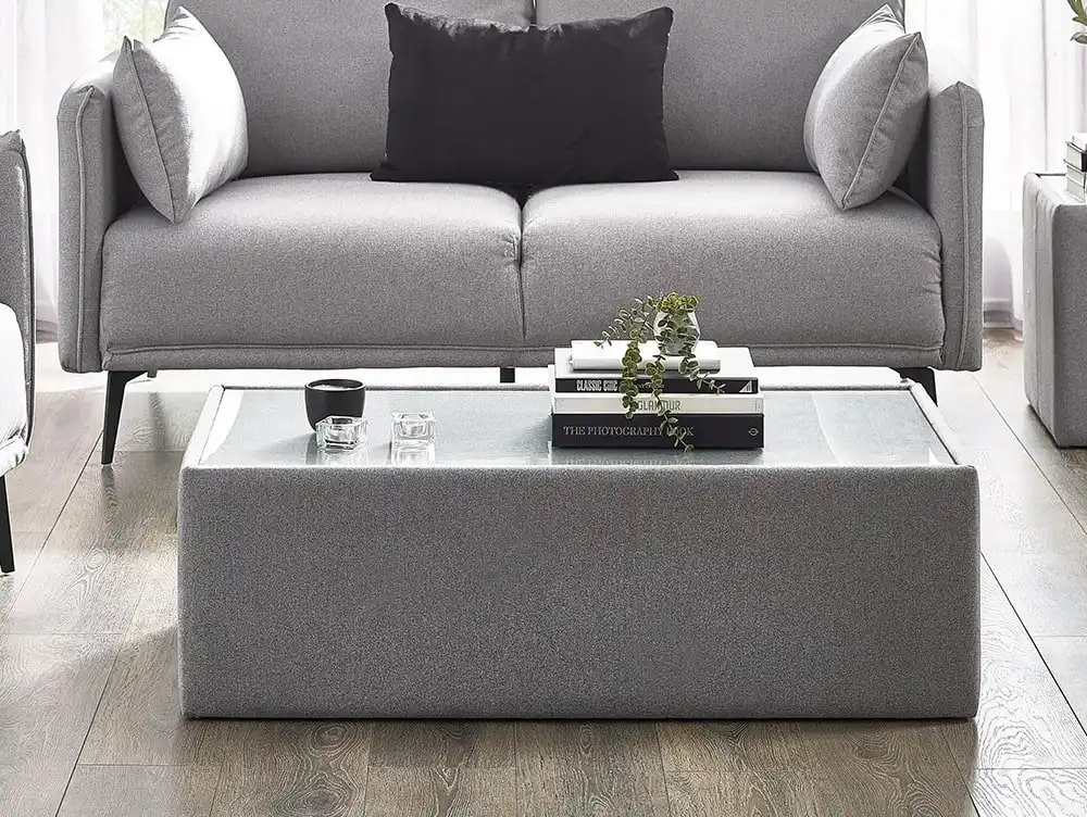 Julian Bowen Julian Bowen Rohe Platinum Fabric Coffee Table