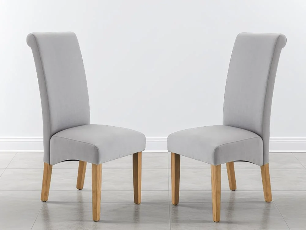 Julian Bowen Julian Bowen Rio Set of 2 Grey Fabric Dining Chairs