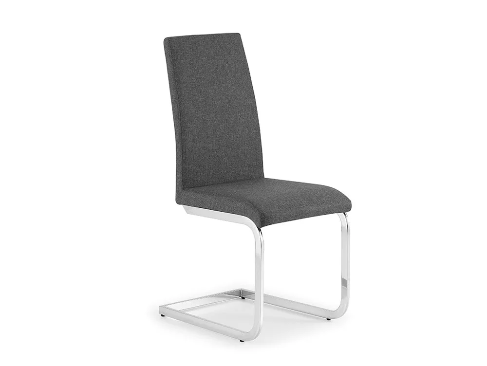 Julian Bowen Julian Bowen Roma Grey Fabric and Chrome Dining Chair