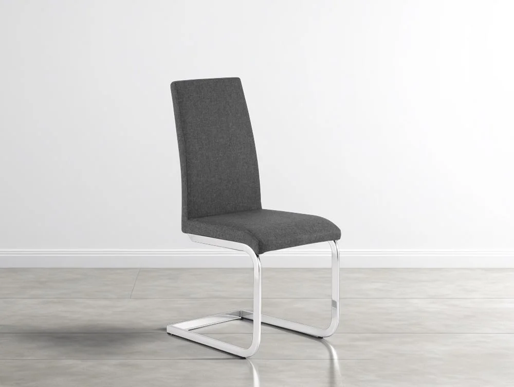 Julian Bowen Julian Bowen Roma Grey Fabric and Chrome Dining Chair