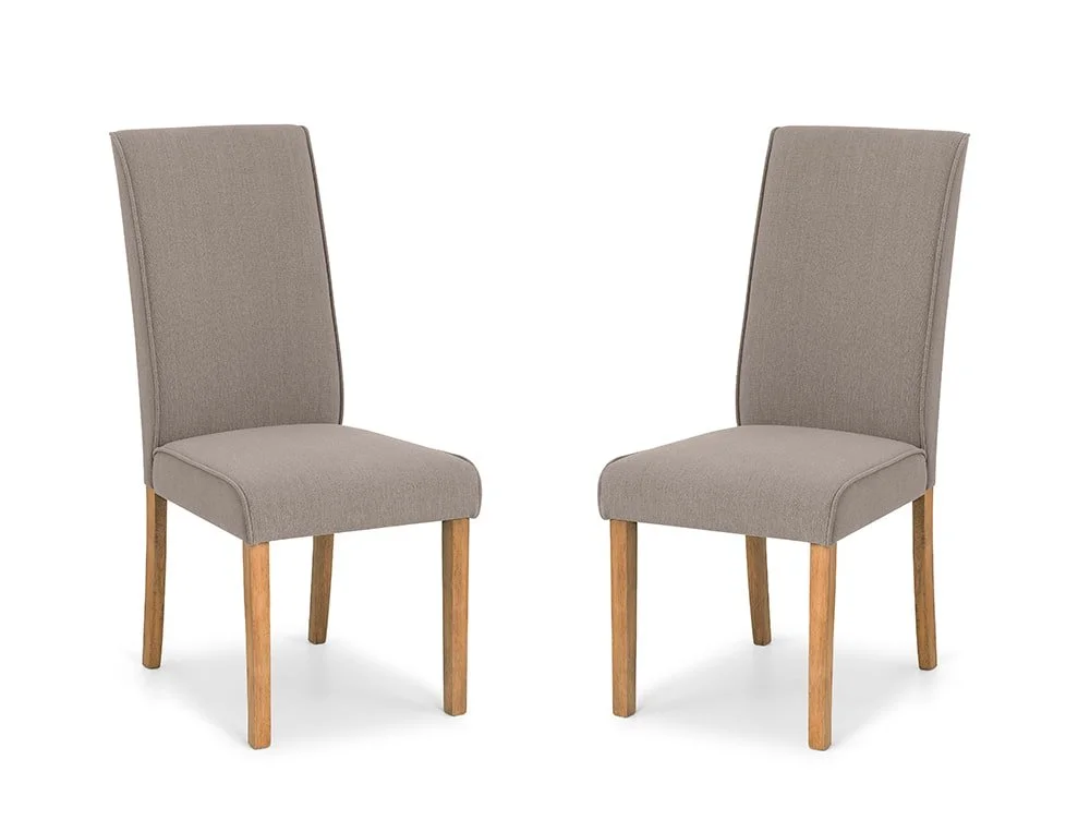 Julian Bowen Julian Bowen Seville Set of 2 Taupe Fabric Dining Chairs