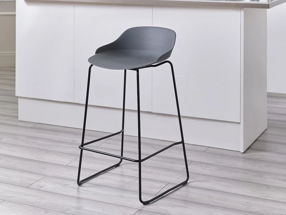 Julian Bowen Julian Bowen Rocco Dark Grey Plastic Bar Stool