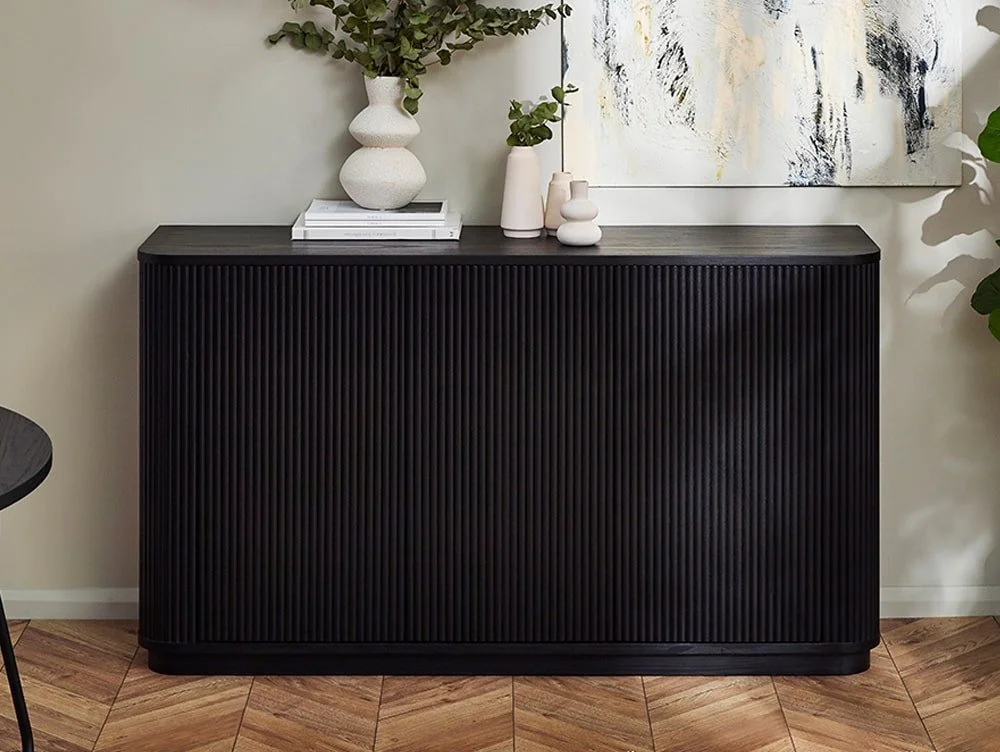 Julian Bowen Julian Bowen Louis Black Ash 3 Door Sideboard