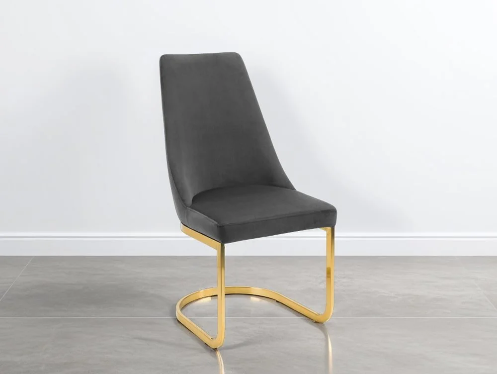 Julian Bowen Julian Bowen Vittoria Grey Velvet and Gold Dining Chair