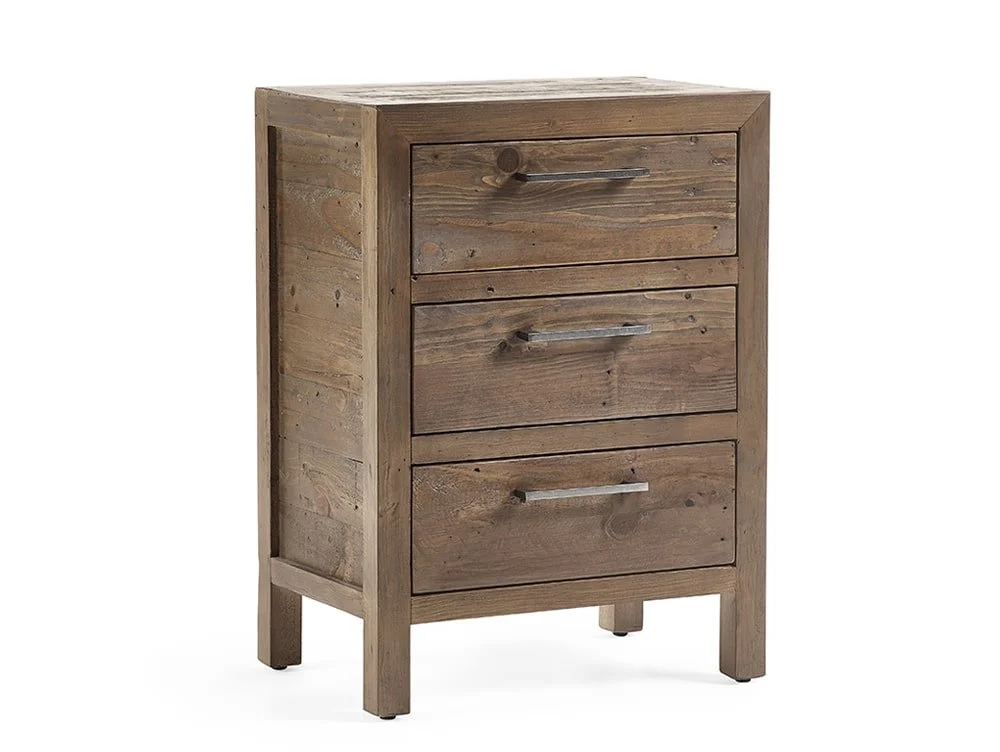 ASC ASC Hatton Reclaimed Pine 3 Drawer Bedside Table (Assembled)