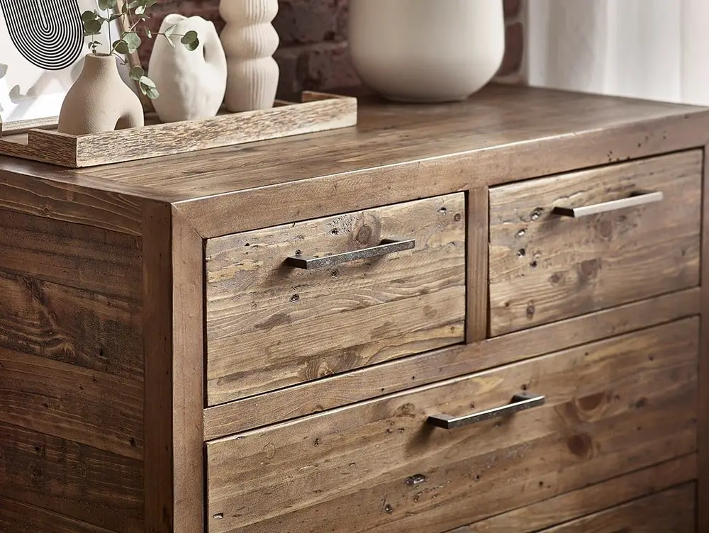 ASC ASC Hatton Reclaimed Pine 3+2 Drawer Chest of Drawers (Assembled)