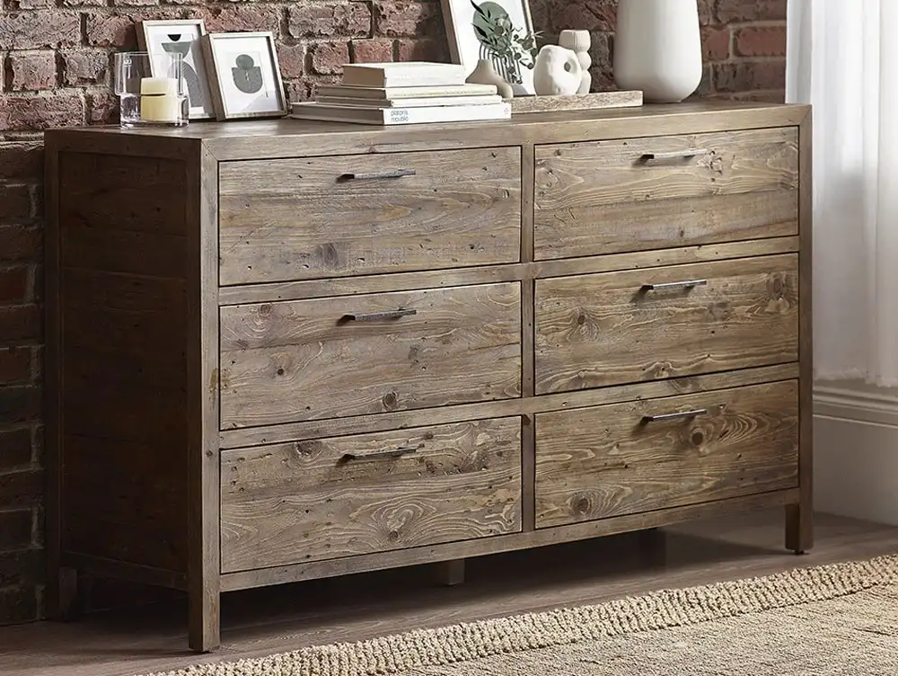 ASC ASC Hatton Reclaimed Pine 3+3 Drawer Chest of Drawers (Assembled)