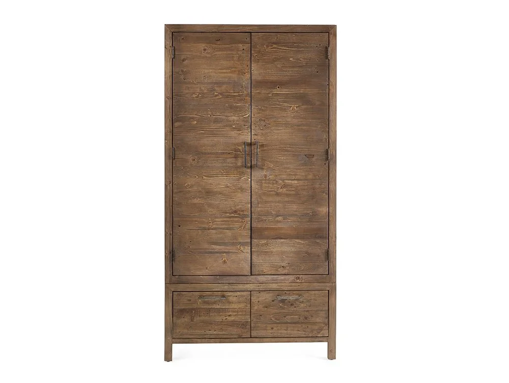 ASC ASC Hatton Reclaimed Pine 2 Door 2 Drawer Wardrobe (Part Assembled)