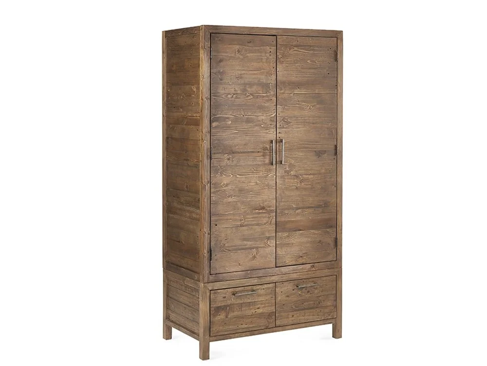 ASC ASC Hatton Reclaimed Pine 2 Door 2 Drawer Wardrobe (Part Assembled)