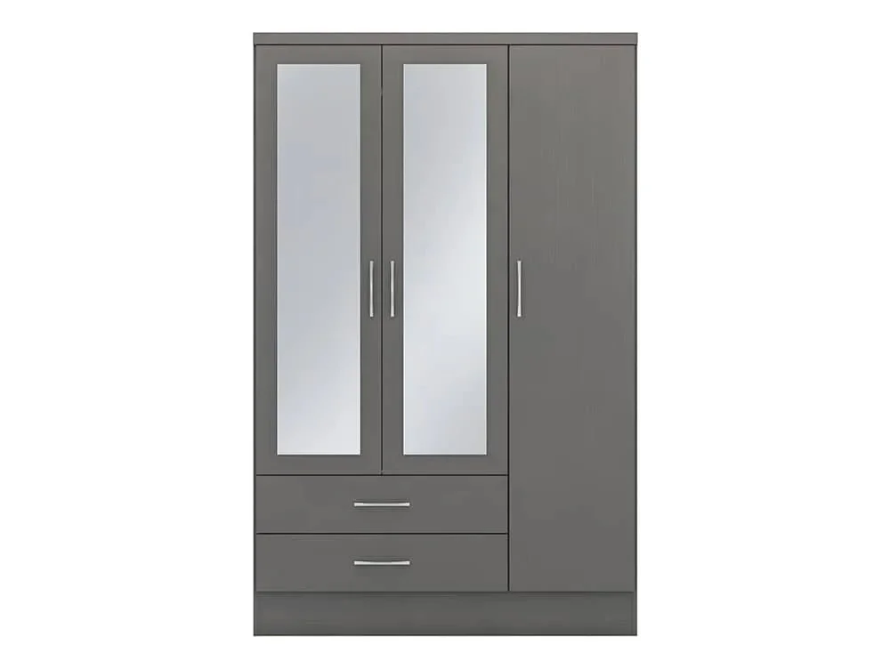 Seconique Seconique Nevada Matt Grey 4 Piece Medium Bedroom Furniture Package