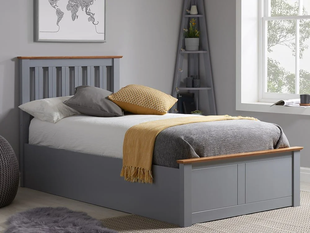 ASC ASC Sydney 3ft Single Stone Grey Wooden Ottoman Bed Frame