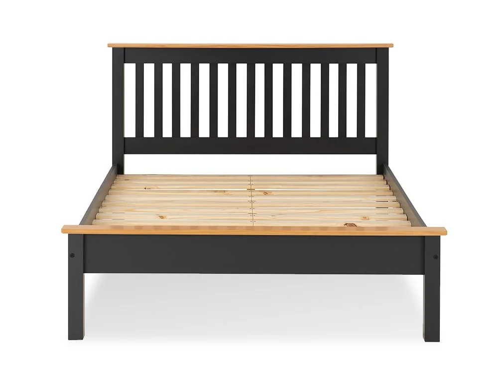 Seconique Seconique Monaco 4ft Small Double Grey and Oak Wooden Bed Frame (Low Footend)