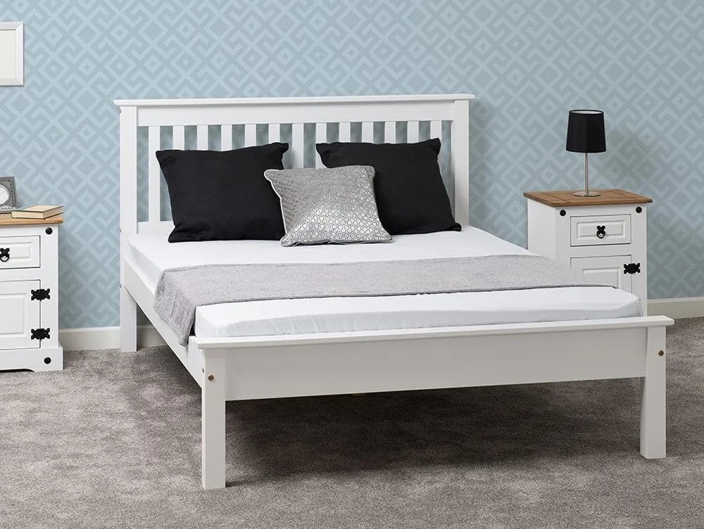 Seconique Seconique Monaco 4ft Small Double White Wooden Bed Frame (Low Footend)