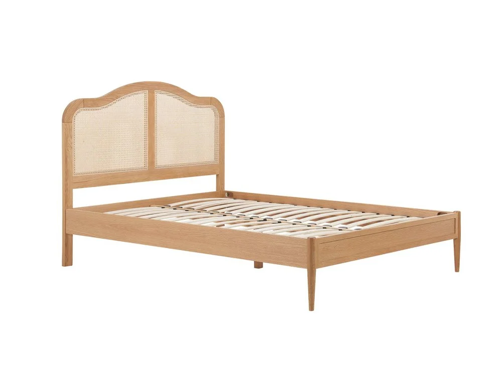 Birlea Furniture & Beds Birlea Leonie 4ft6 Double Rattan Oak Wooden Bed Frame