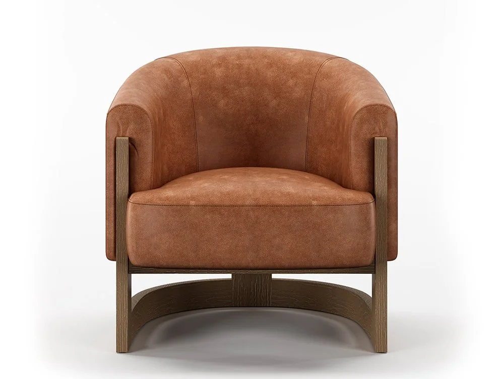 Kyoto Kyoto Lennox Tan Faux Leather Accent Chair