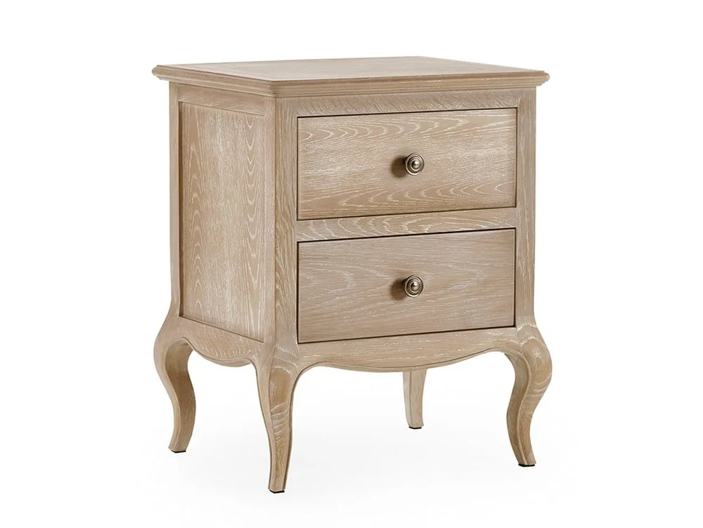 Julian Bowen Julian Bowen Camille Limed Oak 2 Drawer Bedside Table