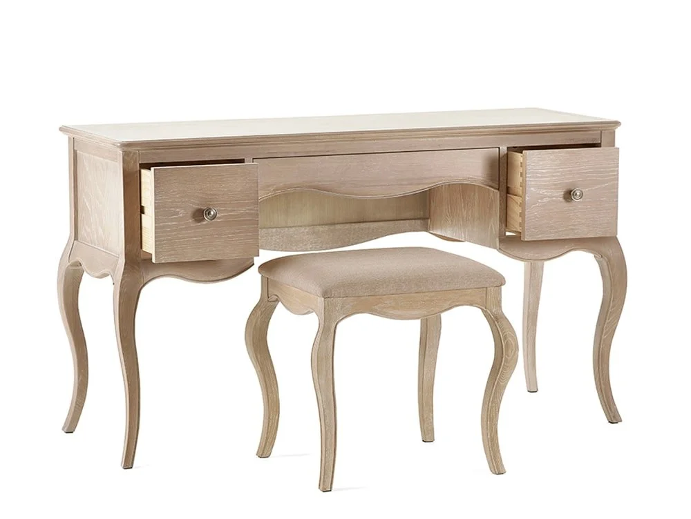 Julian Bowen Julian Bowen Camille Limed Oak 2 Drawer Dressing Table Set