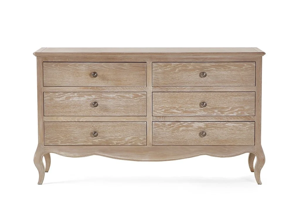 Julian Bowen Julian Bowen Camille Limed Oak 6 Drawer Chest of Drawers