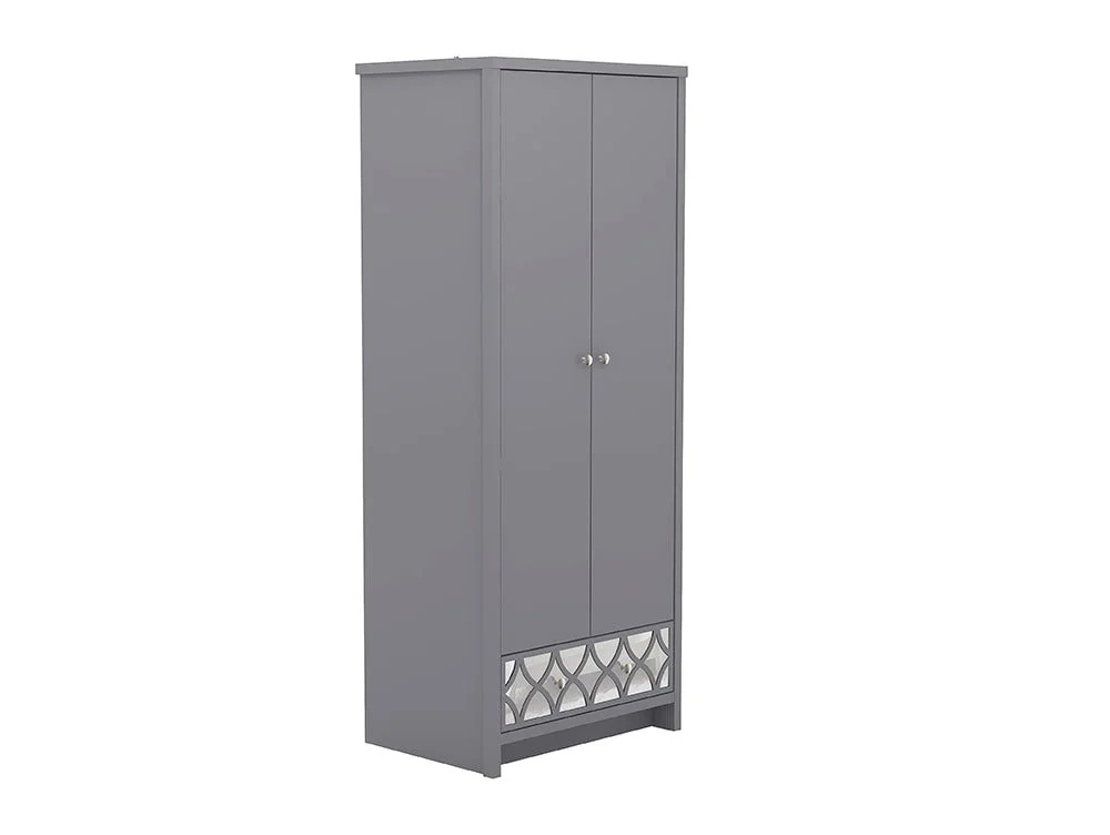 GFW GFW Arianna 2 Door 1 Drawer Grey Wooden Wardrobe