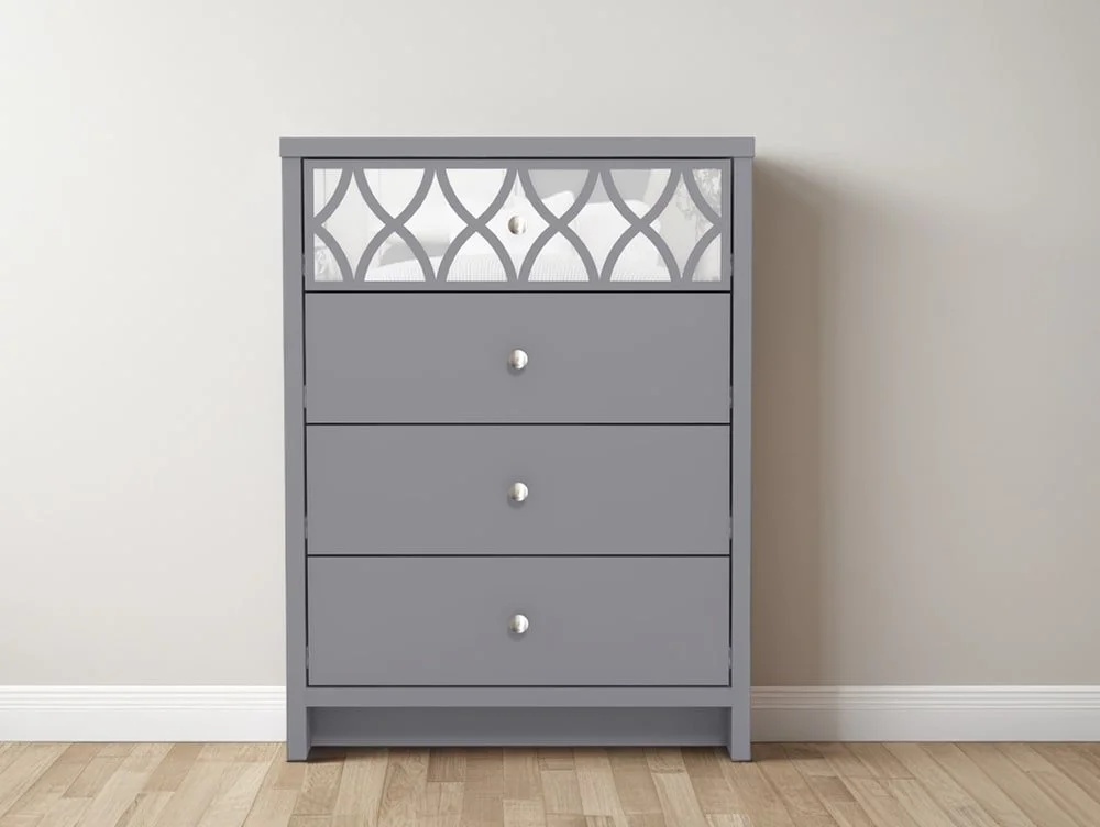 GFW GFW Arianna 4 Drawer Grey Wooden Chest of Drawers