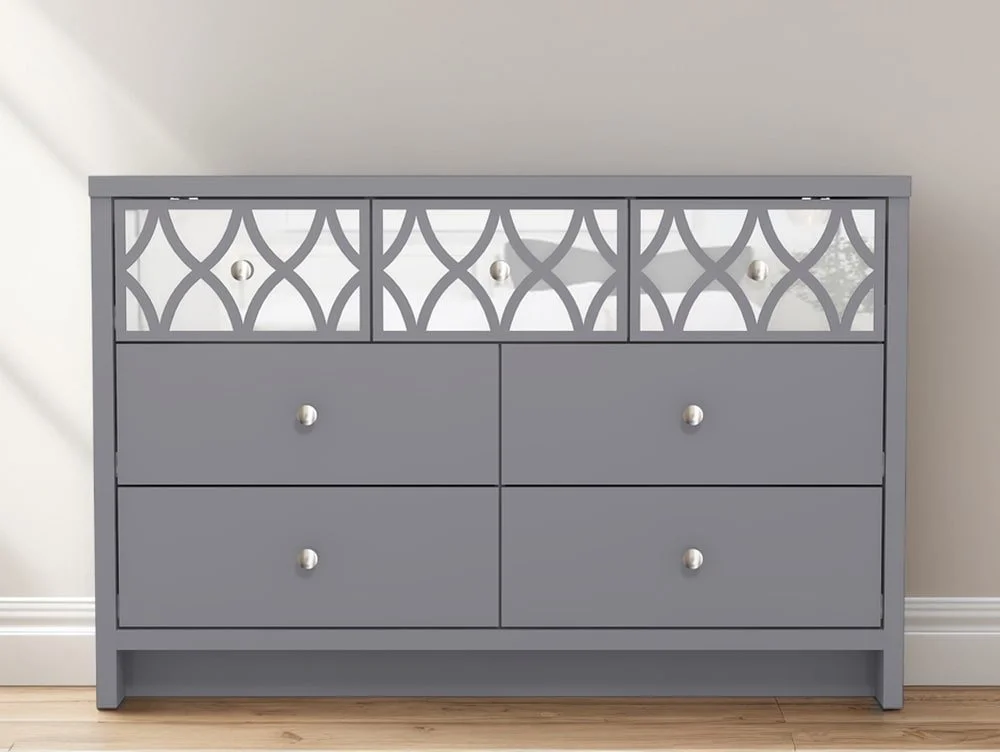 GFW GFW Arianna 3+4 Drawer Grey Wooden Chest of Drawers