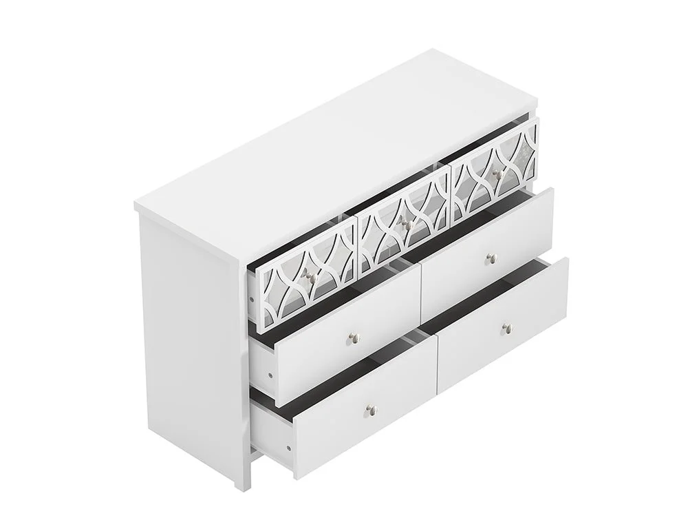 GFW GFW Arianna 3+4 Drawer White Wooden Chest of Drawers